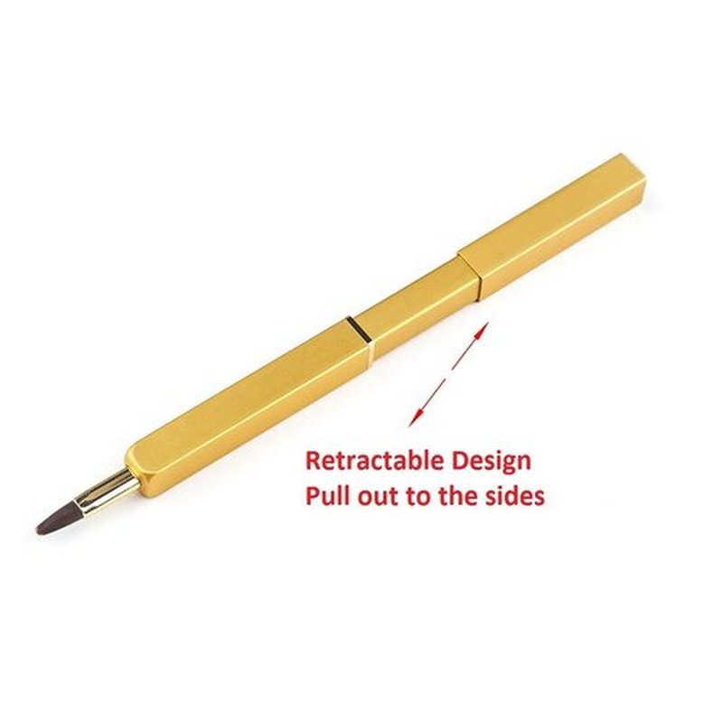 Exquisite Professional Lip Brush Applicators-Retractable Lipstick Brushes- Lipstick Gloss Makeup Brush Tool For Women and Girls (Gold)