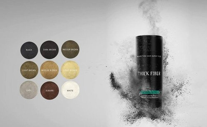 THICK FIBER Hair Building Fibers for Bald Spots & Thinning Hair (AUBURN) - 25g Bottle - Conceals Hair Loss in Seconds - Hair Fibers for Men & Women