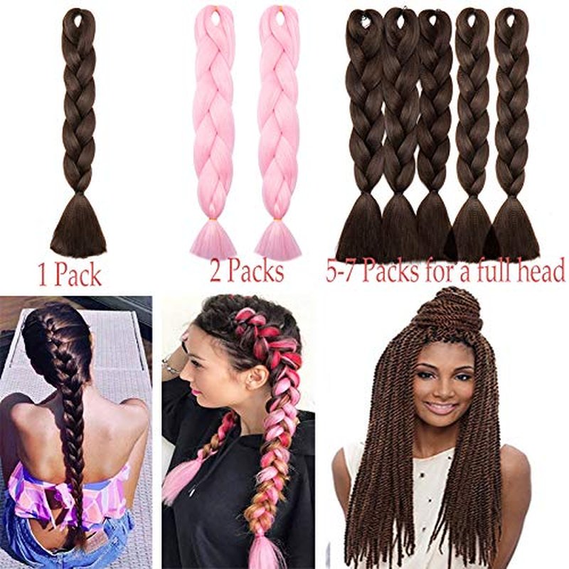 Ombre Jumbo Braids Hair Extensions Afro Twist Braids Kanekalon Jumbo Braiding Box Braid Crochet Hair Synthetic Braiding Hair 24 Inch 100G/Bundle - 3 Bunble Black/Blue/Silver Grey