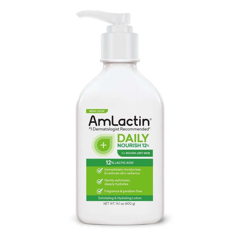 Gold Bond Rough & Bumpy Cream - 8 oz | AmLactin Daily Nourish Lotion - 14.1 oz with 12% Lactic Acid for Dry Skin