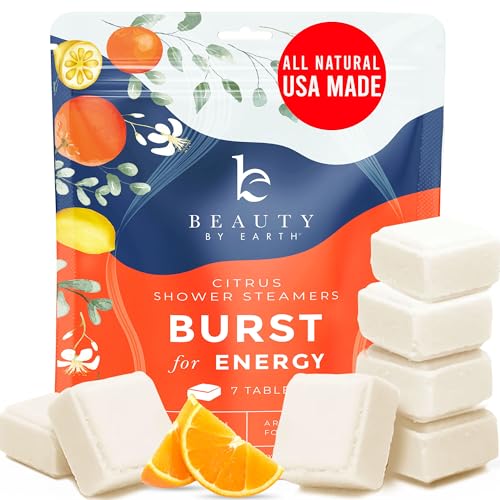 Shower Steamers Aromatherapy - USA Made with Natural Ingredients & Citrus Essential Oil, Long Lasting Shower Bombs for Energy Boost, Stocking Stuffers, Spa Gifts & Relaxing Gifts for Women & Men