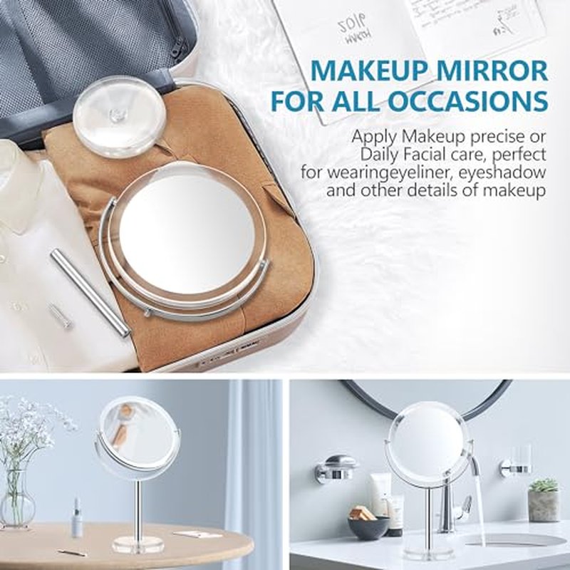 MIYADIVA Magnifying Mirror,20x Makeup Mirror with Magnification,Double Sided 1X/20X Magnifying Mirror with Stand,Shaving Mirror and Personal Mirrors,6.6 Inches
