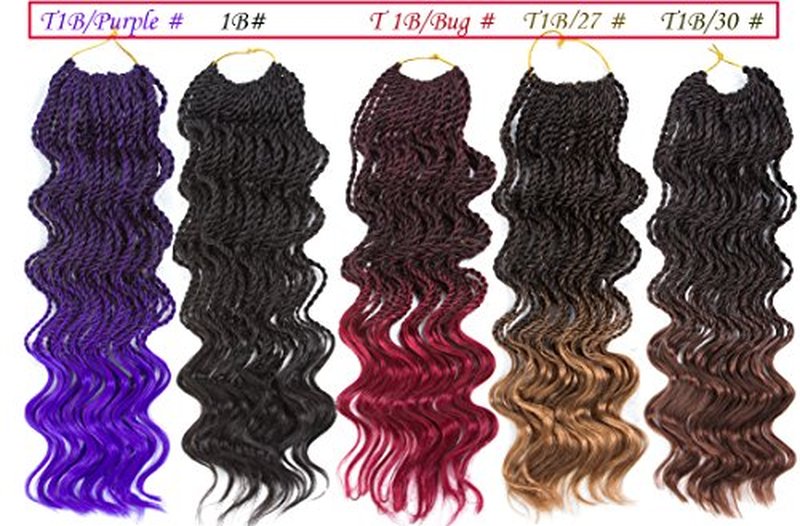 Senegalese Twist Crochet Hair for Black Women 14 Inch Pretwisted Crochet Hair 9 Packs Boho Goddess Twist Crochet Hair Pre Looped Hot Water Setting Crochet Twists with Natural Straight Ends