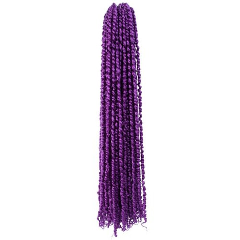 LOCSBYHAND 30 Inch Long Pre-looped/twisted Passion Twist Crochet Hair 4 Packs for Mixed-color Using (4 Packs, Purple)