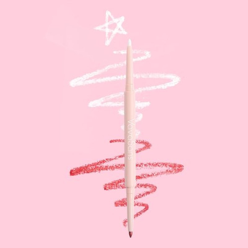 VavaSans Gel Eyeliner Mechanical Pencil White and Pink Dual Ended Two Color Retractable Eye Liner Pigmented Smooth Creamy Textured Waterproof Smudge Proof Long Lasting Makeup