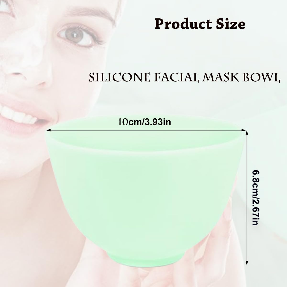 PLINNILUY 5 Pcs Diy Face Mask Mixing Bowl, Home Use Silicone Facial Mask Mixing Bowls Set Plastic Facial Mask Mixing Masks Set with Spatulas - DIY Skincare Mixing Tool Kit(Green-5Pcs)