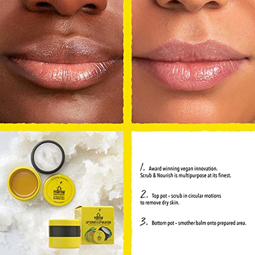 Dr. PawPaw Lip Scrub and Lip Balm Duo - Hydrating Lip Balm with Pawpaw, Aloe, Olive and Castor Oils - Vegan Lip Scrub For Sensitive Skin - 0.55 oz