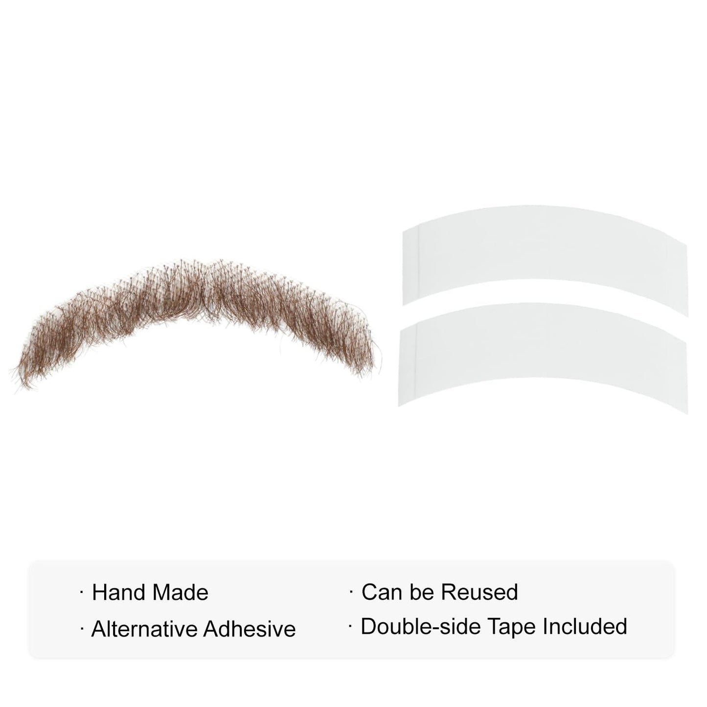 Parceria Fake Beard, Theatrical Grade Lace Backing Fake Mustache, Soft Human Hair Hand Knotted Men Adults Realistic Beard Costume for Holiday, Theater, Drama, Costume Parties and more (Brown)