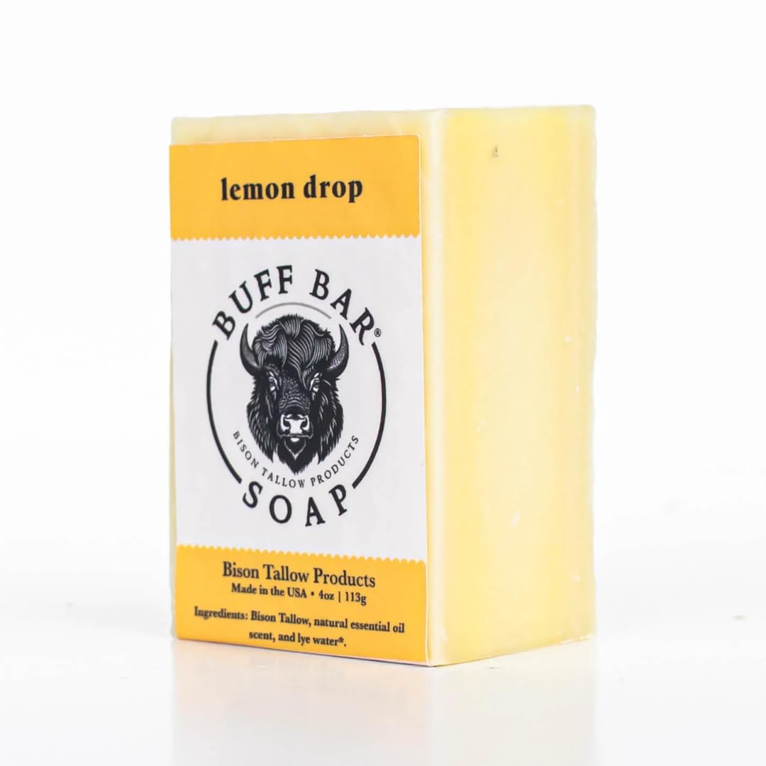 Big Crazy Buffalo Lemon Drop Bison Tallow Buff Soap Bar (2 pack)