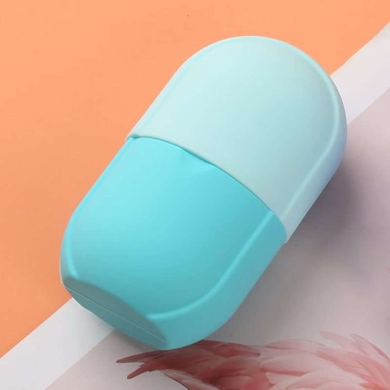 Ice Roller Mold-Ice Roller for Face and Eye，Beauty Cube Brighten Skin &Enhance Natural Glow &Remove Fine Lines，Facial Beauty Ice Roller Skin Care Tools (Oval, blue)
