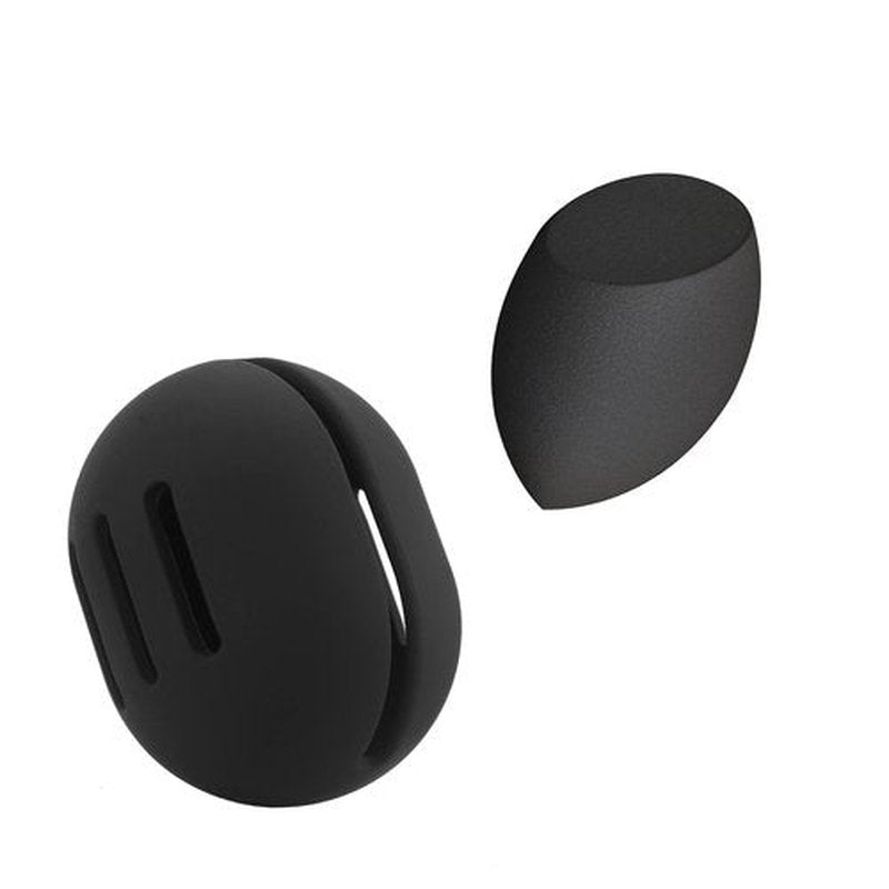 FERYES Makeup Sponge Holder with Makeup Sponge– Eco-Friendly Silicone Beauty Make Up Blender Case and Dry & Wet Use Foundation Sponge for Travel