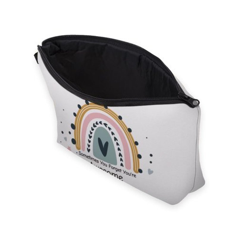 Deanfun Small Makeup Case - Cute and Waterproof Cosmetic Bag for Women(Rainbow, Sometimes You Forget That You'Re Awesome, So This Is Your Reminder D5-56371)