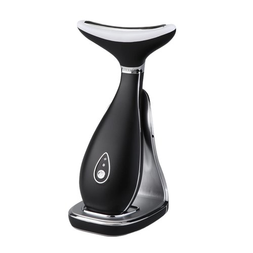 VRAIKO Lily Neck Face Massager, Face Sculpting Tool, Skin Rejuvenation Device with Thermal, Triple Action LED and Vibration, for Anti-Aging, Lifting and Tightening Sagging Skin (Frosted Black)