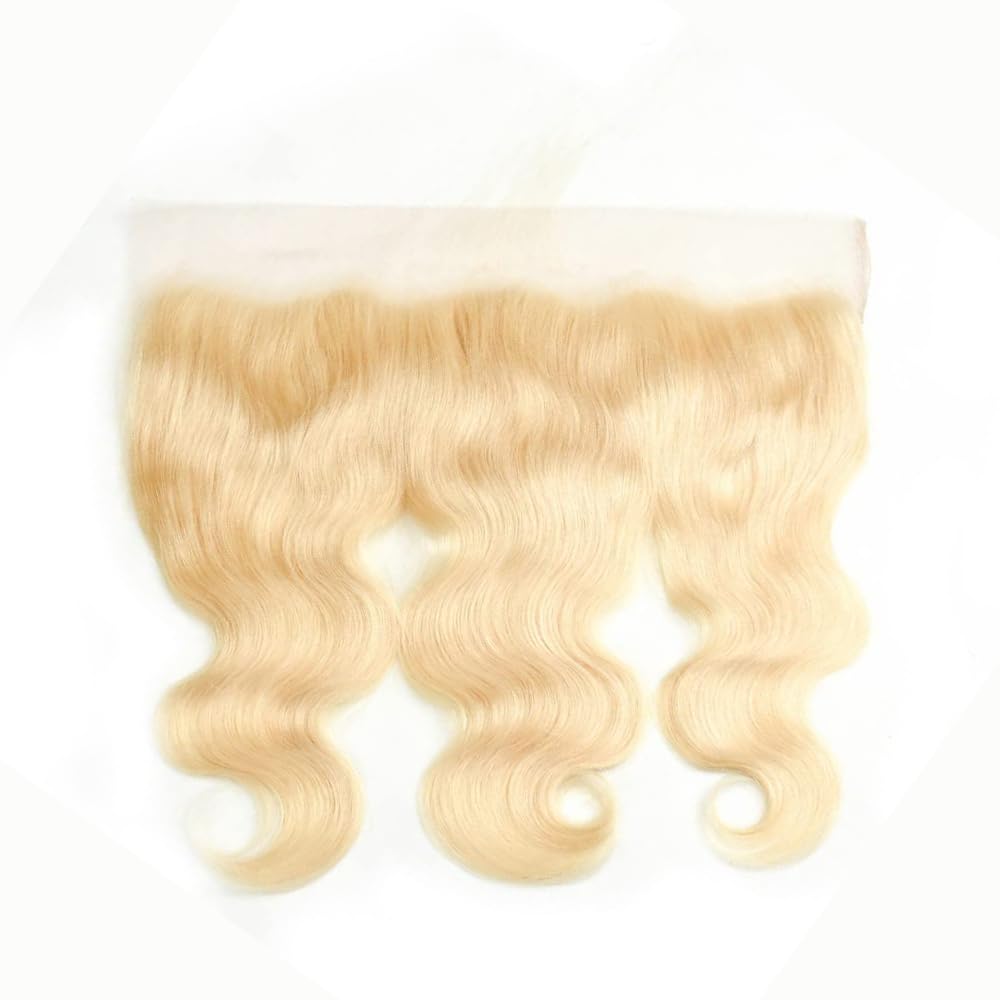 613 Frontal Blonde Frontal 13x4 Body Wave Human Hair 150% Density Ear To Ear Blonde Frontal 13x4 Transparent Hd Lace Free Part With Baby Hair (613 Frontal, 14 Inch)