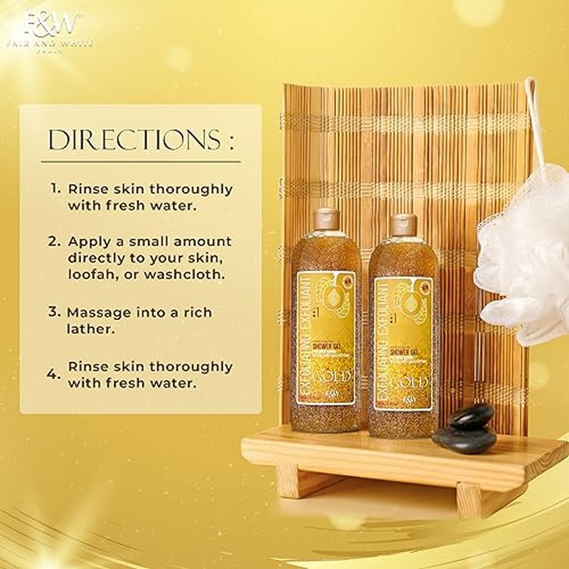FAIR & WHITE Gold Precious Scrub Exfoliating Body Wash 31.8 fl. oz. / 940 ml