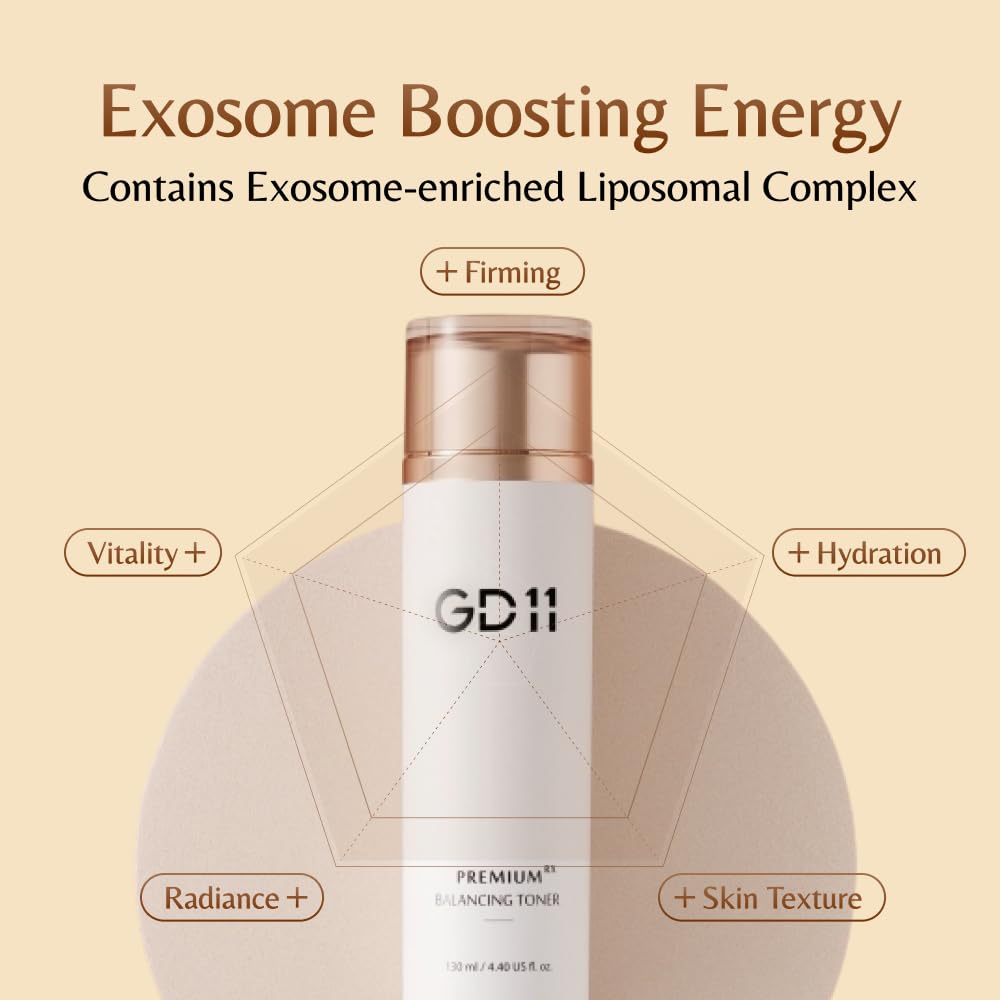 GD11 Premium RX Balancing Toner, Exosome-enriched Liposomal Complex with Hyaluronic Acid & Panthenol for Skin Moisture Support, Hydrating Toner for Glow, Korean Skin Care (4.40 Fl Oz / 130ml)