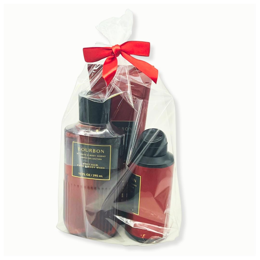 Bath & Body Works Bourbon for Men 3pc Gift Pack - Holiday - Wash, Cream, Spray