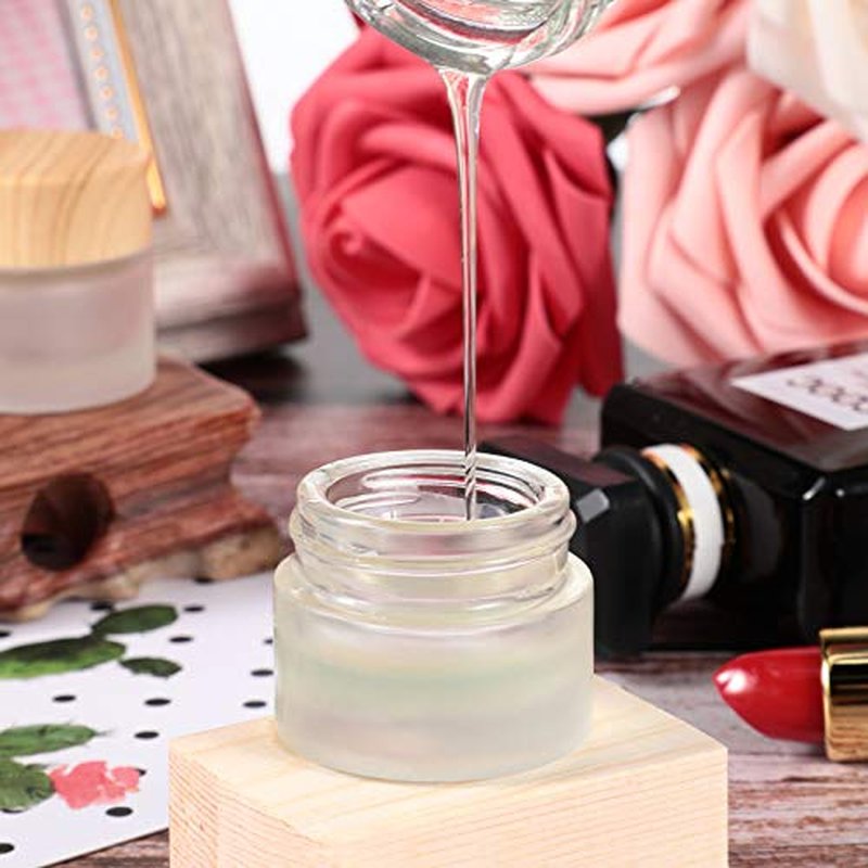 Geiserailie Glass Cosmetic Containers Empty Sample Jars with Leak Proof Lids Makeup Sample Containers for Lotion Cream Cosmetic (10 Pieces,50 Gram)