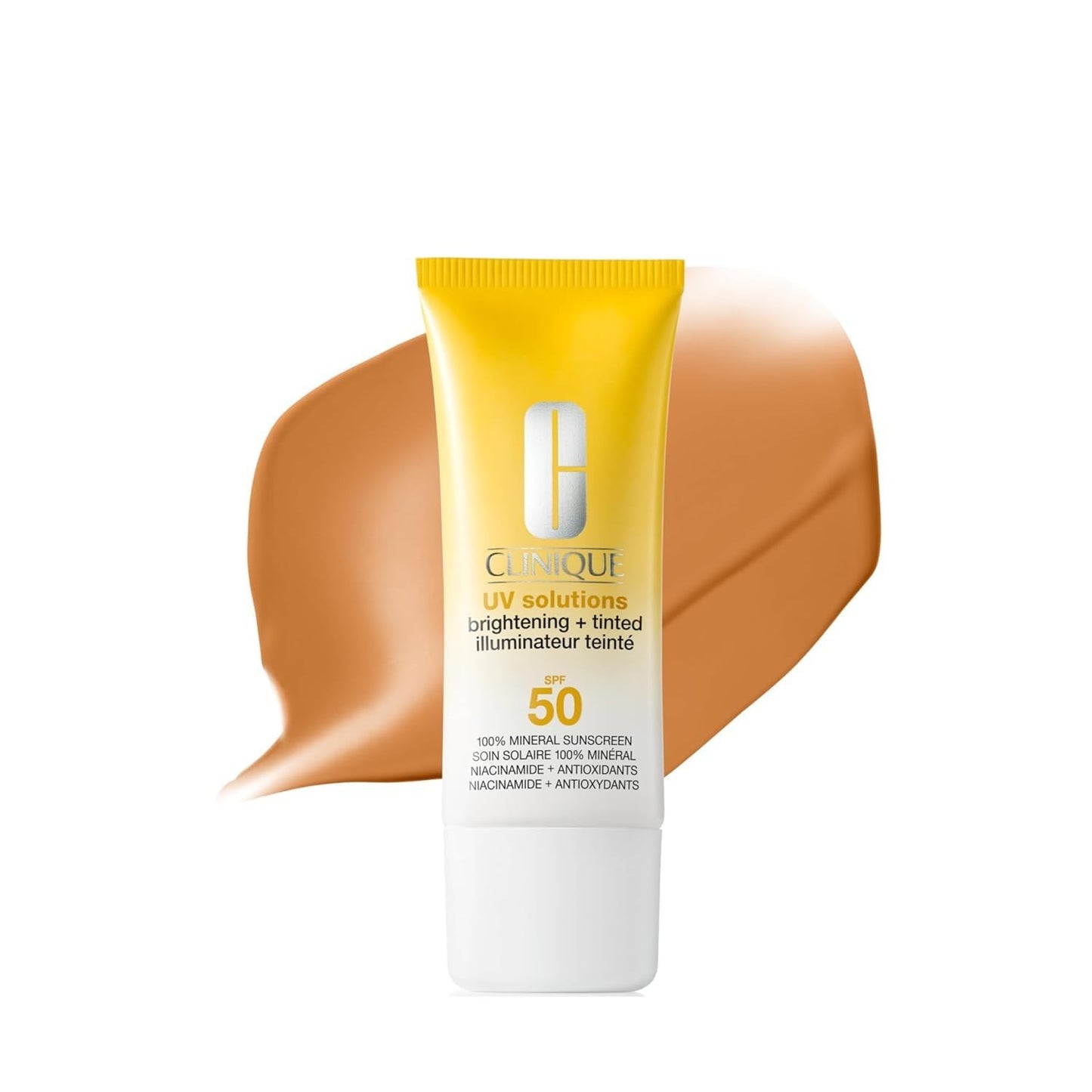 Clinique UV Solutions Brightening + Tinted Sunscreen for Face SPF 50 | Mineral Sunscreen with Niacinamide and Zinc Oxide, Medium Deep, 1.3 Fl Oz