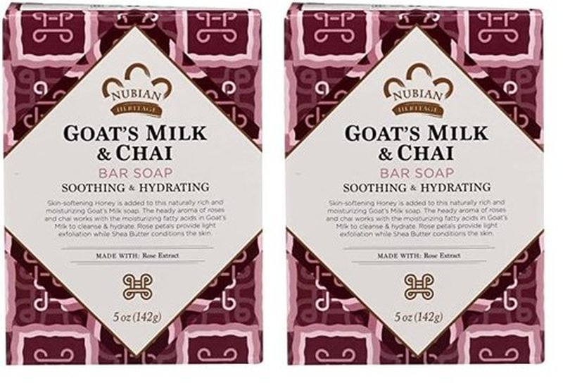 Nubian Heritage Soap Bar, Goats Milk and Chai, 5 Ounce (Pack of 2)