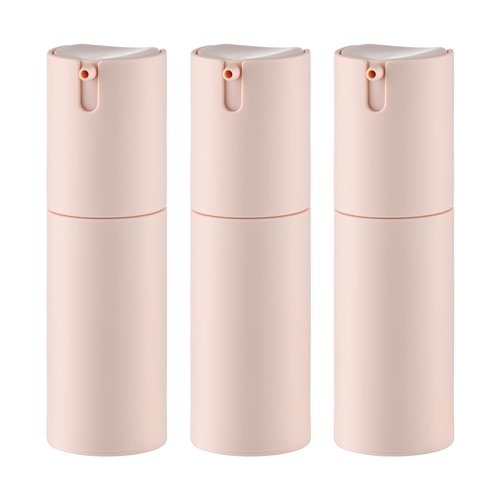 Airless Pump Bottles Travel 1oz: Travel Size Lotion Container - Refillable Dispensers for Moisturizer, Serum (Plastic, Matte Pink, 3Pcs)