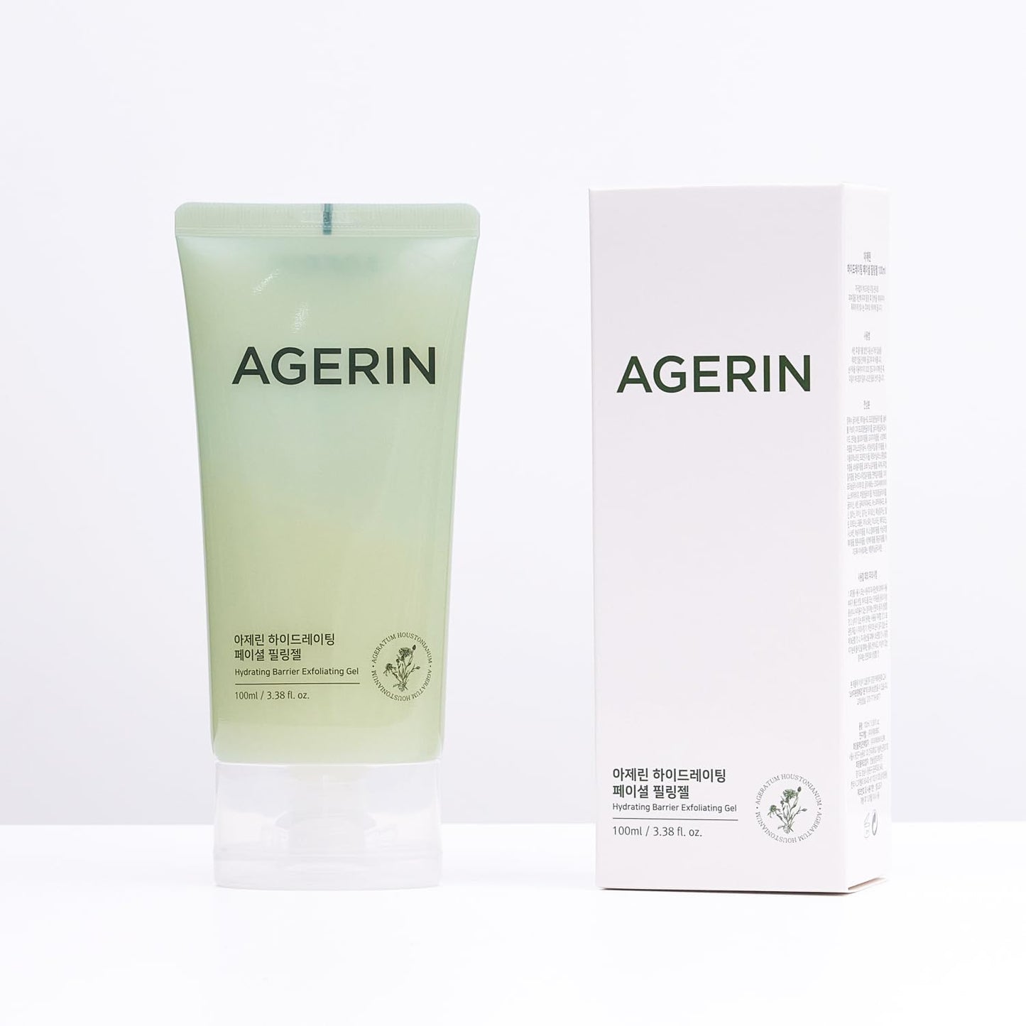 AGERIN Hydrating Barrier Exfoliating Gel – Smart Protein-Responsive Exfoliator for Sensitive Skin, Ageratum Extract, 100ml / 3.38 fl.oz.