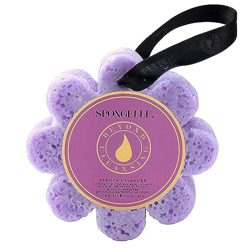 Spongelle Beach Grass Wild Flower Buffer Body Scrubber | Bath & Shower Loofah for Women | Exfoliator with Body Wash Infused Sponge | 14+ uses