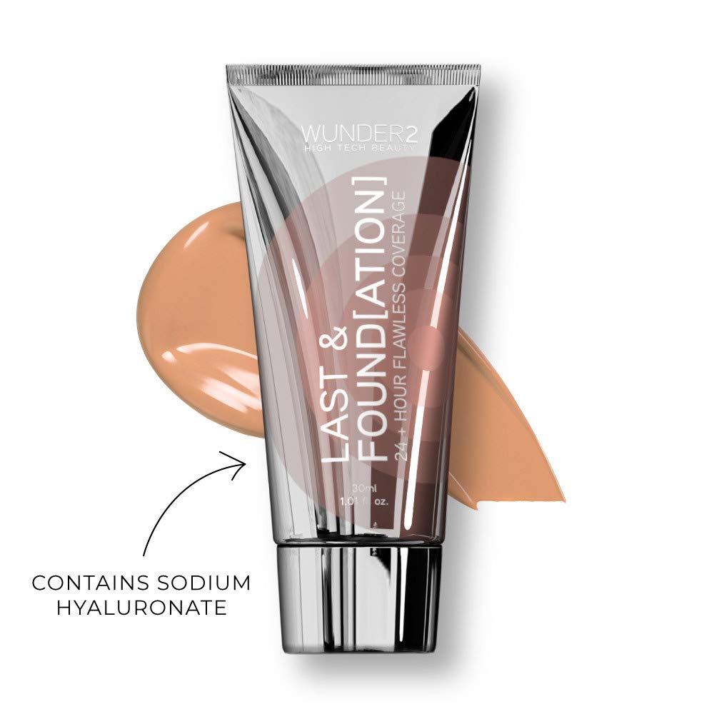 WUNDERBROW Full Coverage Foundation, Last & Found[ation] – Buildable Full Coverage Liquid Foundation For 24+ Hours Wear – Long Lasting, Waterproof, Porcelain