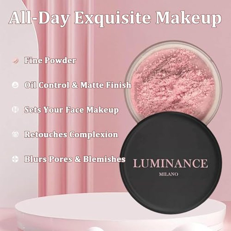 Luminous Powder, Luminous Pink Powder, Pink Setting Powder, Blurring Setting Powder, Blurring Pink Setting Powder (1pcs)