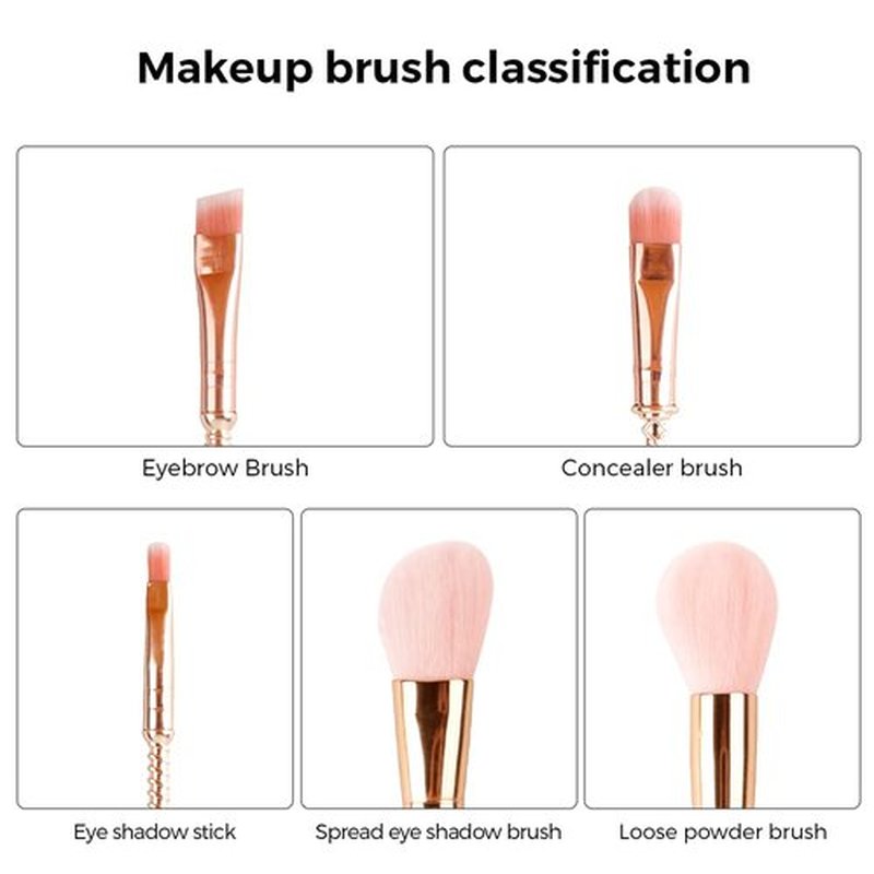 5PCS Star Baby Makeup Brushes,WeChip Premium Metal Handle Anime Brushes Foundation Blush Eye Shadows Face Powder Brush for Women Girls