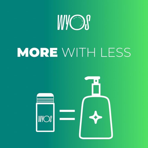 WYOS Face Cleanser Stick 2 Pack, Travel Friendly Leak Free, Vegan, Cruelty Free, Sulfate Free, Paraben Free, Sensitive Skin Makeup Remover Hydrating Glycerin Enriched Facial Wash for Women and Men