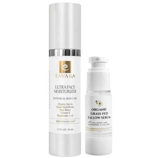 Ultra Face Moisturizer & Tallow Serum Set - Hydrating Skincare Duo with Grass-Fed Tallow & Hyaluronic Acid | 2pc Set