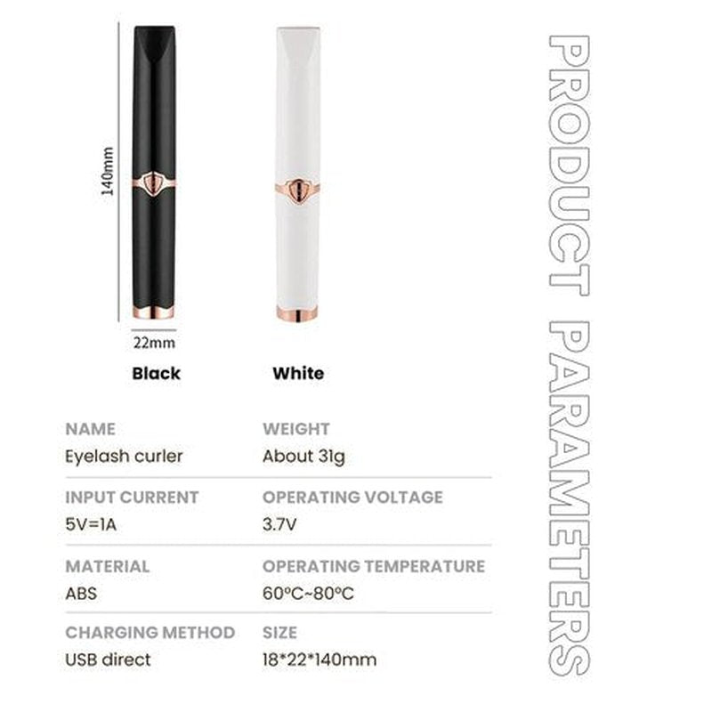 Heated Eyelash Curler, 2024 Mini Electric Eyelash Curler, Portable USB Eye Lash Electric Eyelash Curler, Eyelash Styling Tool Beauty Makeup Tools for Women Girls(White)