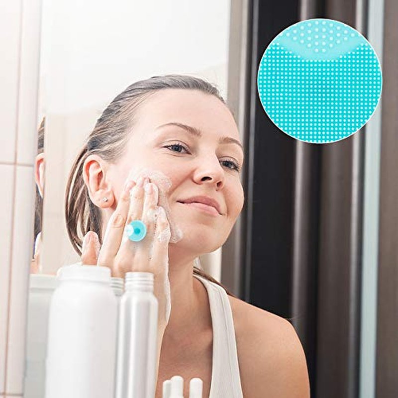 4 Pack Face Scrubber,JEXCULL Soft Silicone Facial Cleansing Brush Face Exfoliator Blackhead Acne Pore Pad Cradle Cap Face Wash Brush for Deep Cleaning Skin Care(Multicolor A)