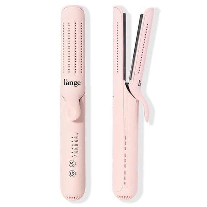 L'ANGE HAIR Le Duo Standard 360° Airflow Styler | 2-in-1 Curling Wand & Titanium Flat Iron Hair Straightener | Professional Hair Curler with Cooling Air Vents | Dual Voltage & Adjustable Temp (Blush)