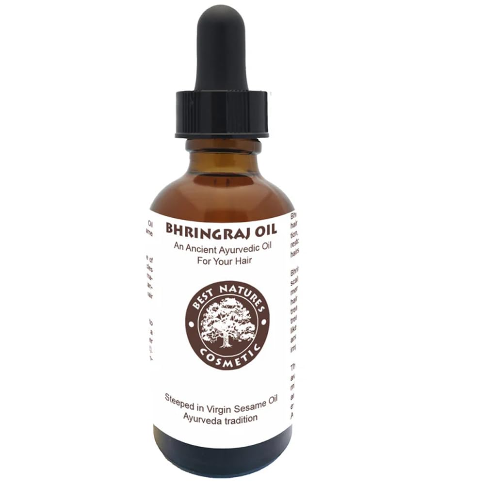 Best Natures Bhringraj Oil, Indian Eclipta Alba Oil, Pure and Natural, Cleans scalp, Improve overall appearance of hair. Goodbye Dandruff, For Graying, Hello Luminously shiny hair / 2 fl oz