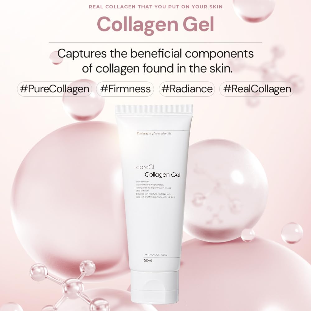ZIOSTAND careCL Collagen Gel – Hydrating & Firming Collagen Booster with Edelweiss Extract | Soothing Moisture Gel for Glowing, Elastic Skin | Dermatologist Tested | 200ml
