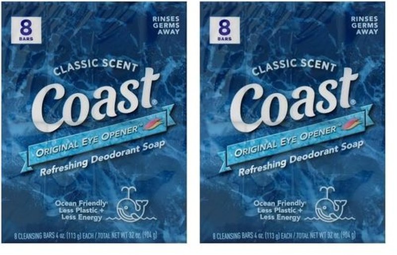 Coast Refreshing Deodorant Soap Bar - 8 Bars - Thick Rich Lather Leaves Your Body Feeling Energized And Clean - Classic Pacific Force Scent (Pack of 2)