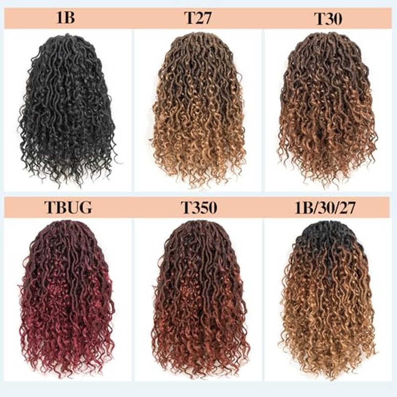 Goddess Locs Crochet Hair 12 Inch 8 Packs Faux Locs Crochet Hair For Black Women Crochet Hair Pre Looped Crochet Faux Locs With Curly Ends River Locs Crochet Hair (12 Inch, 1B)