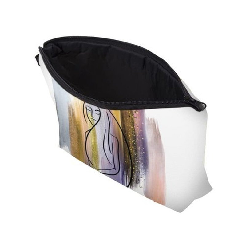 LOOMILOO Small Toiletry Bags for Women, Adorable Roomy Makeup Pouch Travel Water Resistant Cosmetic Purse Accessories Organizer Gift(Modern Abstract 55899)