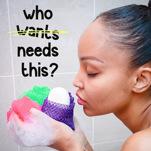 AFRIKI African Net Sponge, African Exfoliating Sponge, Black Owned, Exfoliating Washcloth, Body Exfoliator for Bath and Shower, Back Scrubber, Dead Skin Remover (Black, Grey, 1 Count (Pack of 2))