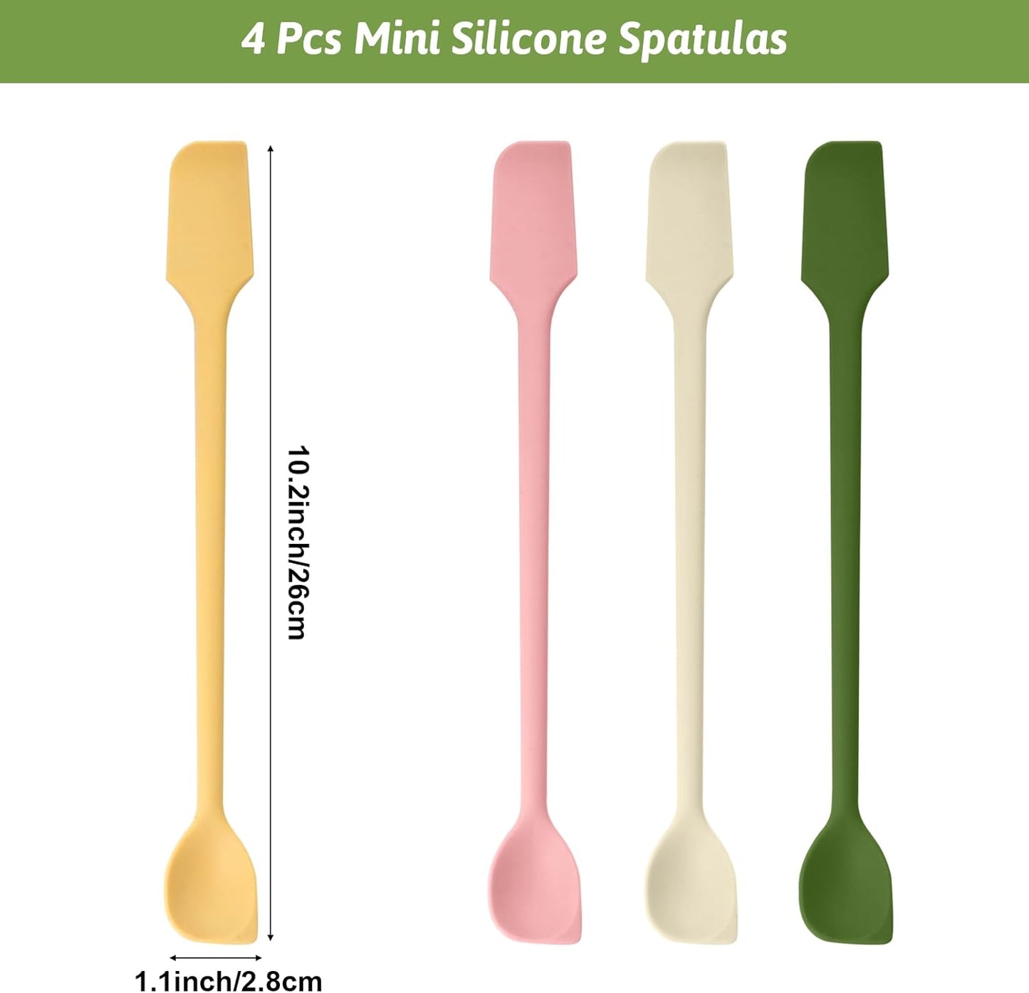 Mini Silicone Spatulas Set - 4 Pcs Multifunctional Kitchen Scrapers for Jars & Cosmetics | Colorful & Reusable