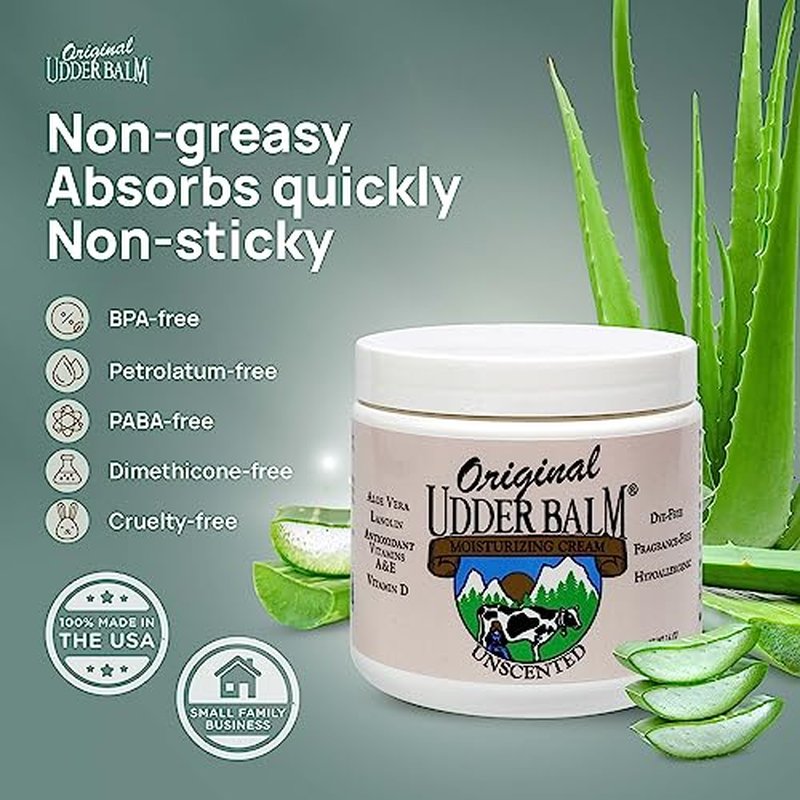 Unscented Original Udder Balm for Cracked Dry Skin 16 Fl Oz