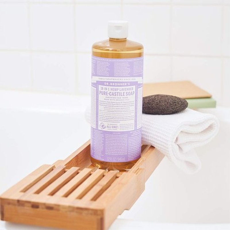 Dr. Bronner's - Pure-Castile Liquid Soap (Lavender, 32 ounce) - Made with Organic Oils, 18-in-1 Uses: Face, Body, Hair, Laundry, Pets & Dishes, Vegan