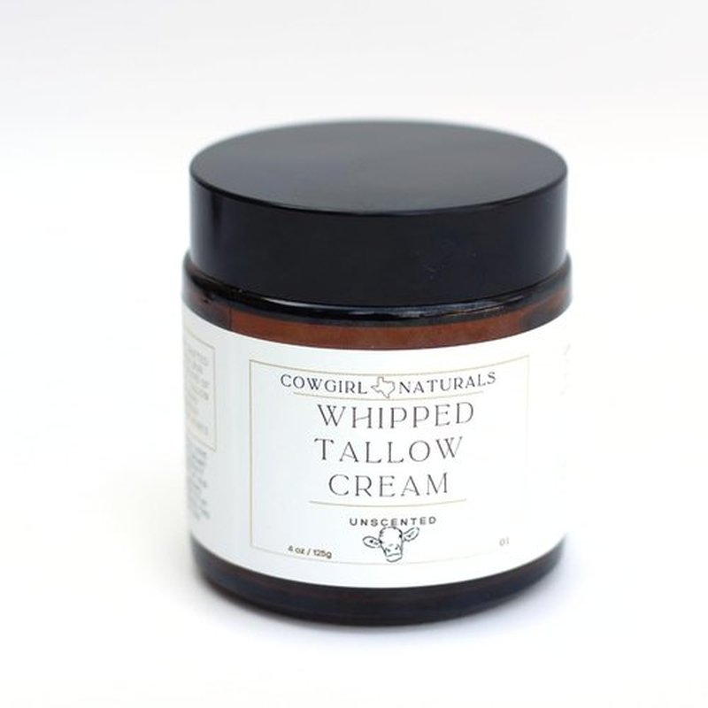 Cow Girls Naturals All Natural Whipped Tallow - 100% Grass fed Tallow Moisturizer - Face + Body - Unscented - Cream for Rosacea, Eczema, Baby Lotion (2 oz, Unscented)