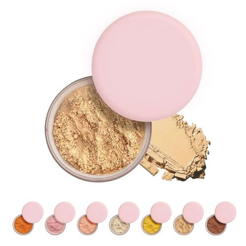 Blurring Setting Powder, 2024 Upgrade Pink Setting Powder Makeup Waterproof Setting Powder for All Skin Tones (06#, M)