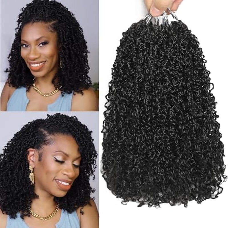 200 Strands Pre-looped Yanky Twist Crochet Hair 8 Packs Pre-twisted Curly Crochet Braids 10 Inch Short Brown Blonde Ombre Bohemian Yanky Twist Hair Crochet Braiding Hair Extensions for Women T1 30 27