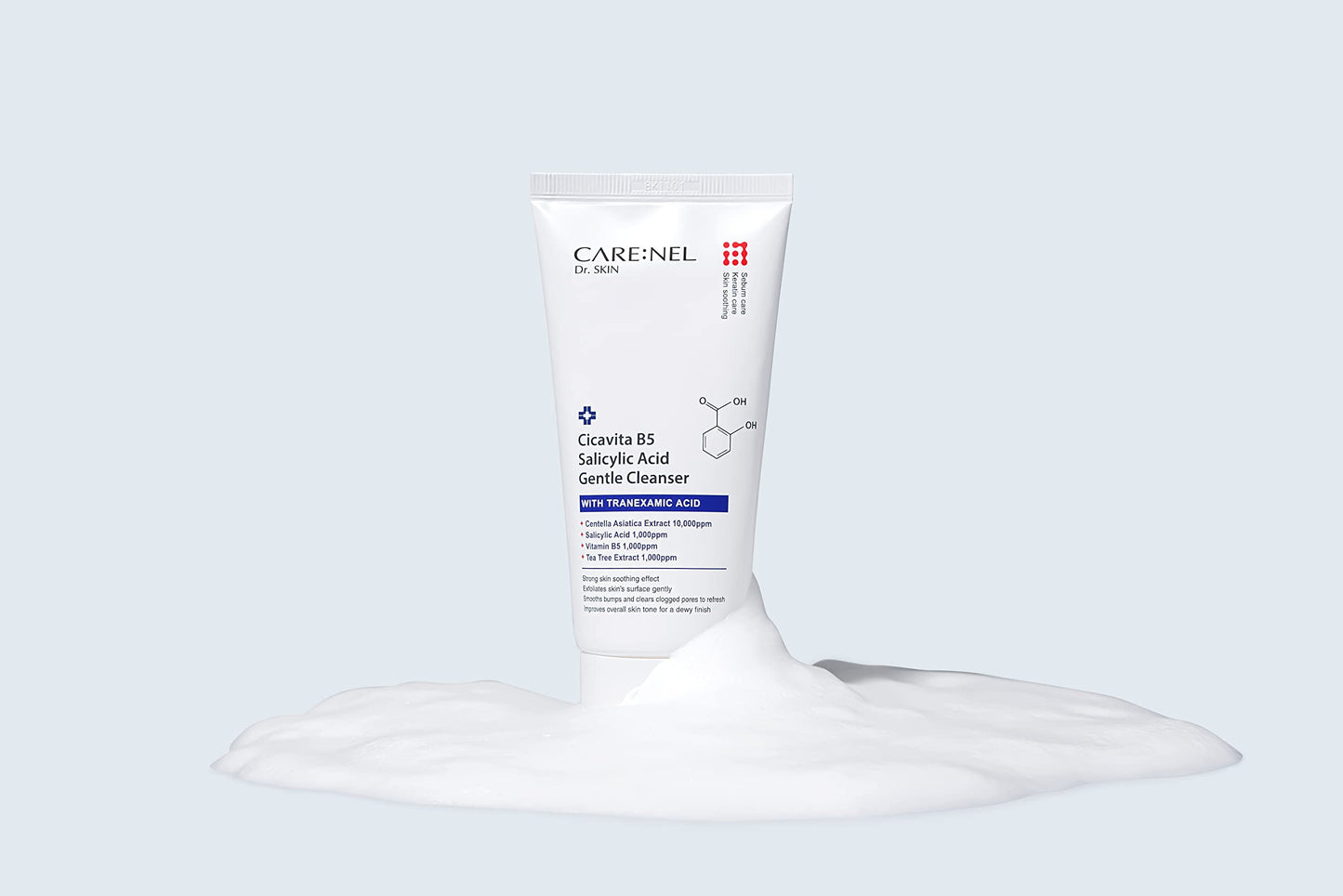 CARE:NEL Salicylic Acid Face Wash Korean Facial Cleanser Sensitive Skin Foaming Body 5.07 fl.oz (150ml)