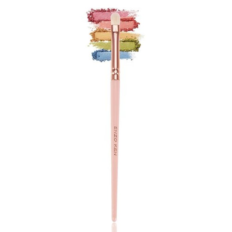 Natural Goat Hair Eye Shadow Brush by ENZO KEN, Eye Detail Brush, Small Smudge Eyeshadow Brush, Mini Eye Smudge Brush, Single Natural Hair Makeup Brush, Corner Eyeshadow Brush, Eye Brushes. Pink,E403S