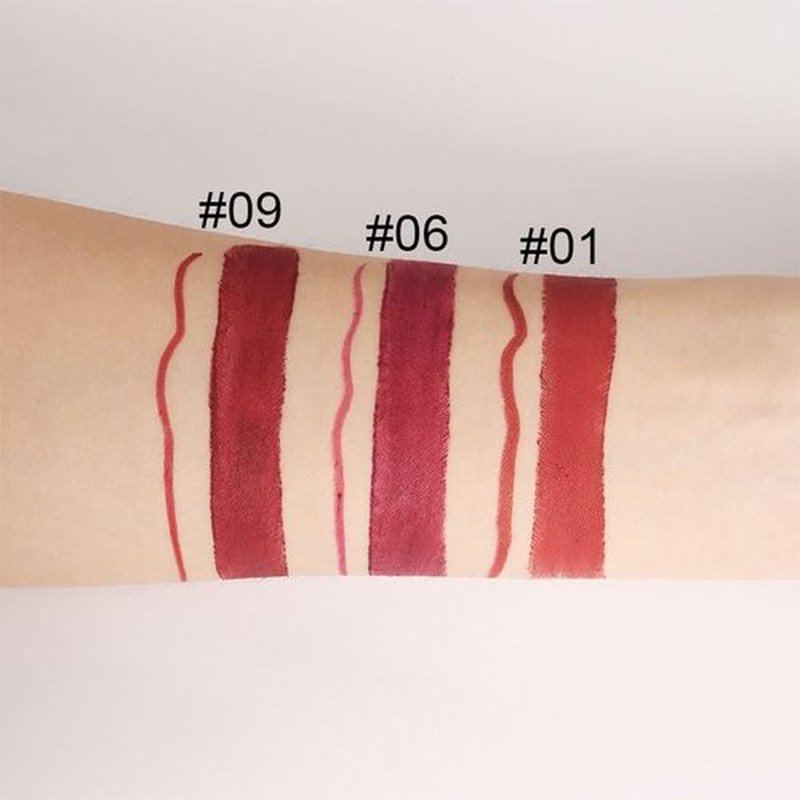 2 in 1 Dark Wine Red Matte Lip Liner & Lipstick Combination, DNM Metallic Dual Ended Lipstick, Lip Liner, Lip Gloss, 24 Hour all Day Long-Lasting Waterproof Lipliners Pen for Women Lip Makeup Gift 09#